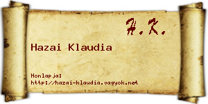 Hazai Klaudia névjegykártya